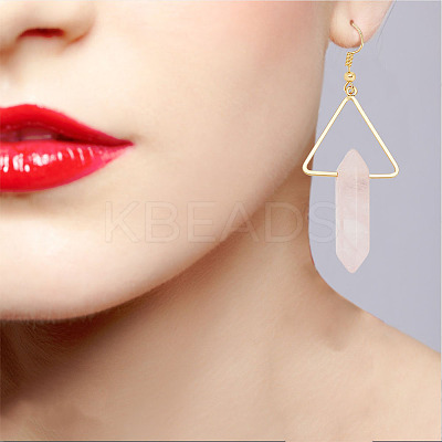 3 Pairs 3 Style Natural Mixed Gemstone Triangle with Bullet Dangle Earrings EJEW-AN0002-27-1