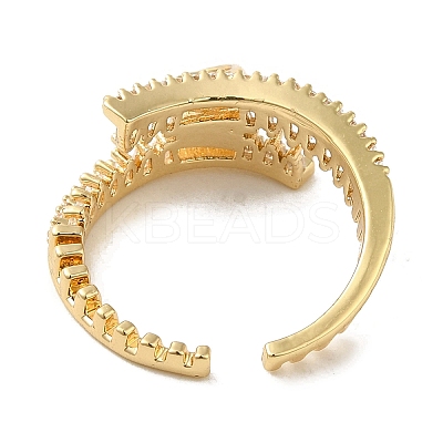 Brass Micro Pave Cubic Zirconia Cuff Rings RJEW-E295-48G-02-1