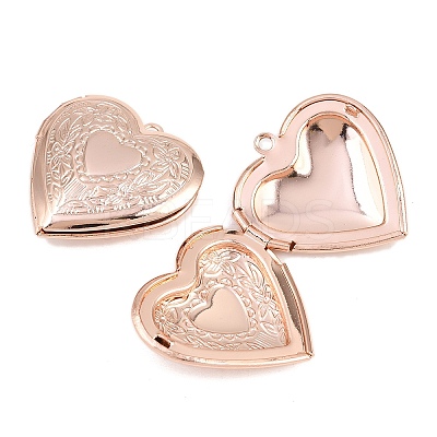 Rack Plating Brass Locket Pendants KK-M263-02B-RG-1