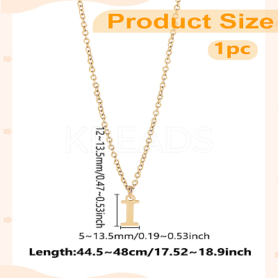 304 Stainless Steel Letter Pendant Necklaces NJEW-LP0001-53I-G-1