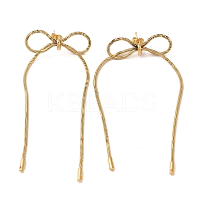 Bowknot 304 Stainless Steel Earrings for Women EJEW-U003-23G-1