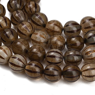 Tibetan Style dZi Beads Strands GG-CBA4812-B09-10MM-1