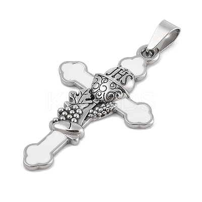 304 Stainless Steel Enamel Pendants STAS-D112-02P-1