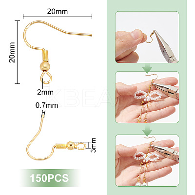 150Pcs 304 Stainless Steel Earring Hooks STAS-UN0058-81-1