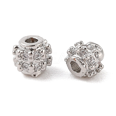 Brass Micro Pave Clear Cubic Zirconia Spacer Beads LS-KK-N256-12P-1