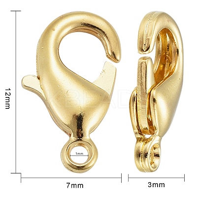 Brass Lobster Claw Clasps KK-902-G-NF-1