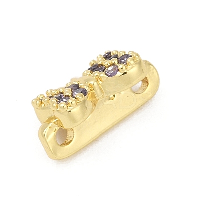 Brass Micro Pave Cubic Zirconia Slide Charms KK-G526-01G-1