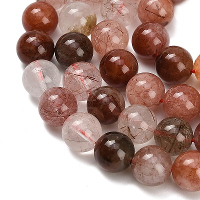 Natural Red Rutilated Quartz Beads Strands G-G300-A02-8mm-1