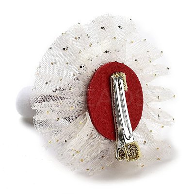 Christmas Hat Polyester Alligator Hair Clips for Women Girl AJEW-M012-02A-1