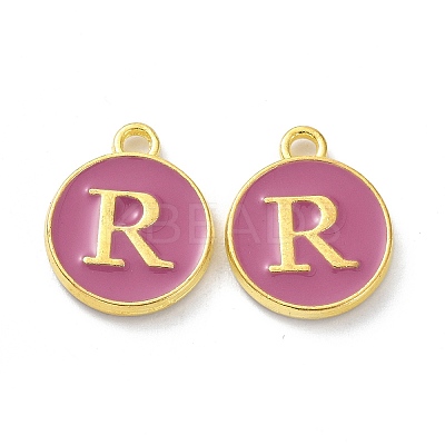 Golden Plated Alloy Enamel Charms ENAM-XCP0001-13R-1