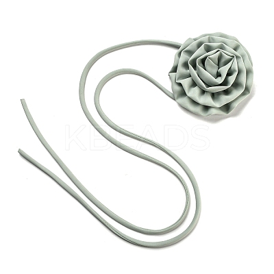 Fabric Rose Tie Choker Necklaces for Women NJEW-Z022-01K-1