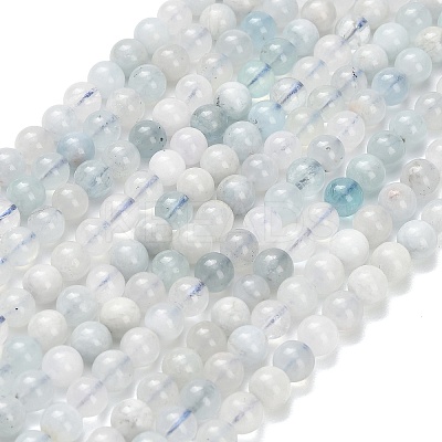 Natural Aquamarine Beads Strands X-G-F826-B01-6mm-1