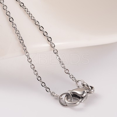 Tarnish Resistant 304 Stainless Steel Cable Chain Necklaces NJEW-JN01526-02-1
