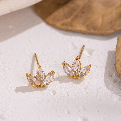 304 Stainless Steel Flower Stud Earrings WA7046-1