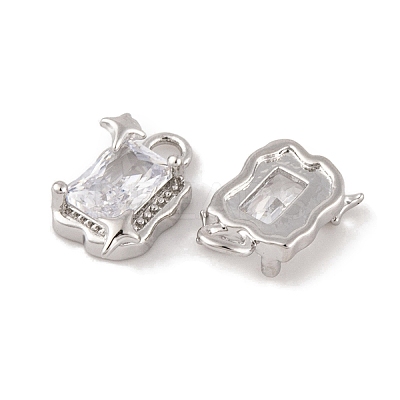 Brass Micro Pave Clear Cubic Zirconia Pendants LS-KK-L212-02P-1