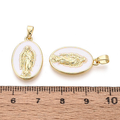 Brass & Enamel Pendants KK-T073-59A-G-1