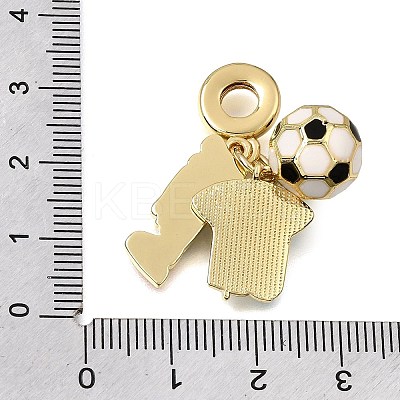 Football Theme Brass & Enamel European Dangle Charms KK-CBA8E93-01D-1