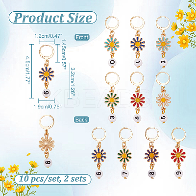 Alloy Enamel Pendant Locking Stitch Markers HJEW-AB00143-1