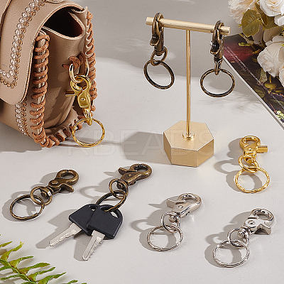 18Pcs 3 Colors Iron Swivel Clasps with Key Rings HJEW-PH0001-79-1