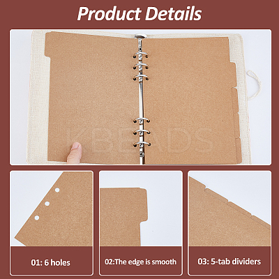 6 Sets 2 Colors A4/A5 Paper Binder Dividers DIY-FH0007-64B-1