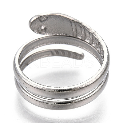 Non-Tarnish 304 Stainless Steel Snake Twist Rings LS-RJEW-N038-114P-1