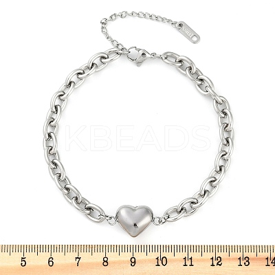 304 Stainless Steel Cable Chain Link Bracelets for Women LS-BJEW-M051-01P-1