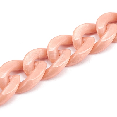 Handmade Opaque Acrylic Curb Chains AJEW-JB00925-03-1