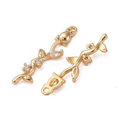 Brass Micro Pave Clear Cubic Zirconia Pendants KK-Z112-43G-1