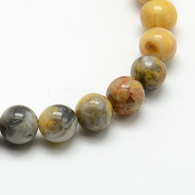 Round Natural Crazy Lace Agate Beads Strands G-P058B-01-1