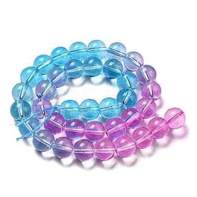 Dyed & Heated Synthetic Quartz Beads Strands G-P502-01C-02-1