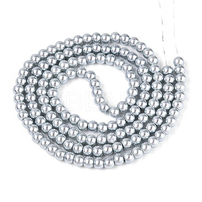 Baking Paint Pearlized Glass Pearl Round Bead Strands HY-Q003-6mm-62-A-1