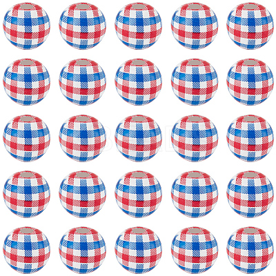 60Pcs Independence Day Theme Schima Wood European Beads WOOD-SC0002-01-1