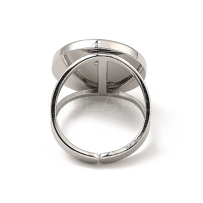 Non-Tarnish 304 Stainless Steel Open Cuff Pad Ring Settings RJEW-Z018-41P-1