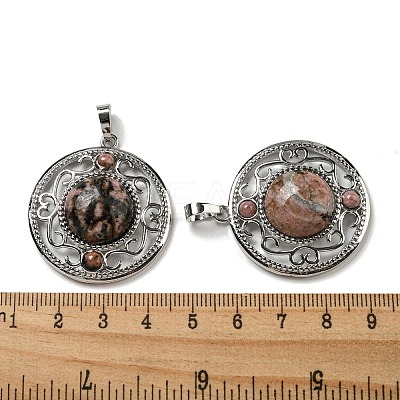 Natural Rhodonite Pendants G-Q158-03B-1