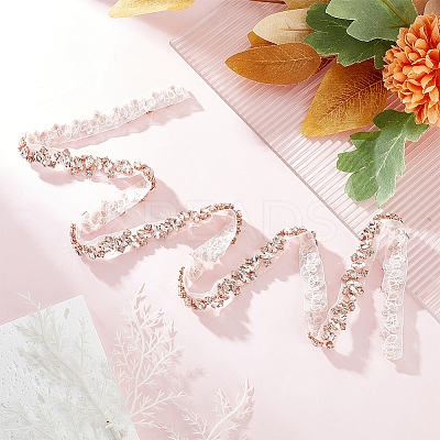 1 Yard Crystal Hotfix Rhinestone Bridal Belt Trim Chain DIY-FG0004-44B-1