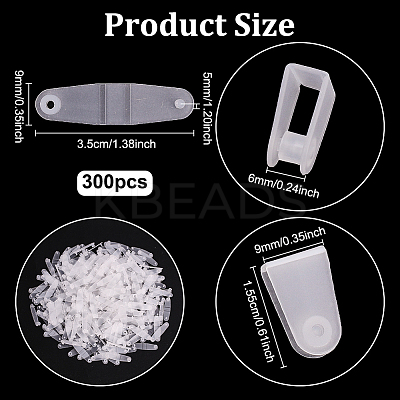 300Pcs PP Plastic Badge Strap Clip Key Chain Connector Plastic Keychain Clip for Card Holder FIND-NB0006-90-1