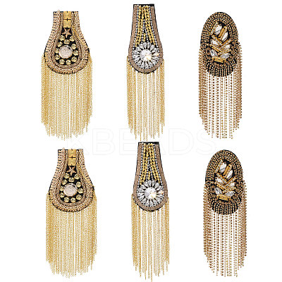 6Pcs 3 Styles Fashionable Tassel Epaulettes AJEW-GL0002-25-1