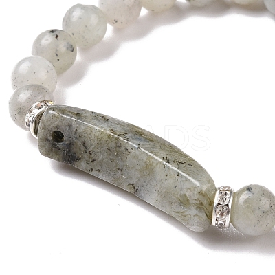Natural Labradorite Beads Charm Bracelets BJEW-K164-B03-1