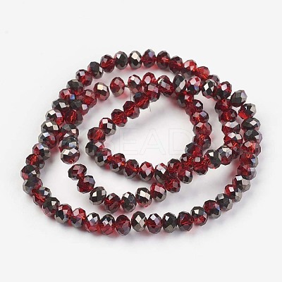 Electroplate Transparent Glass Beads Strands EGLA-A034-T2mm-P06-1