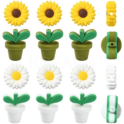 20Pcs 4 Styles Food Grade Eco-Friendly Silicone Focal Beads SIL-YW0001-18-1