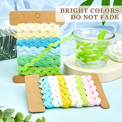 4 Cards 2 Styles  Polyester Wavy Fringe Trim Ribbon DIY-GF0009-48D-1