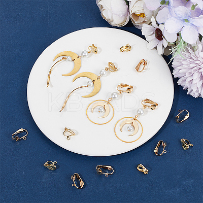 40Pcs 2 Style 304 Stainless Steel Clip-on Earrings Findings STAS-BBC0003-99-1