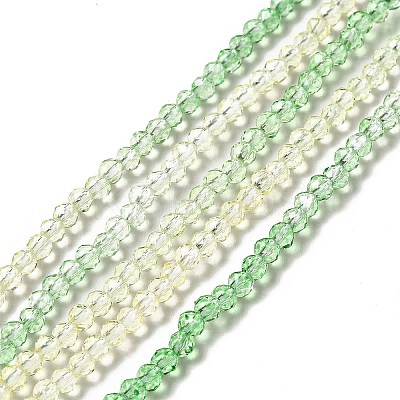 Transparent Gradient Color Glass Beads Strands GLAA-H021-01B-13-1