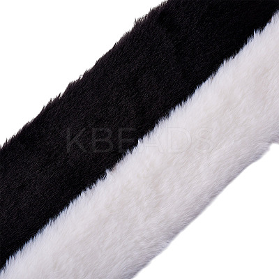 2 Rolls 2 Colors Polyester-cotton Rabbit Wool Fabrics DIY-TA0012-64-1