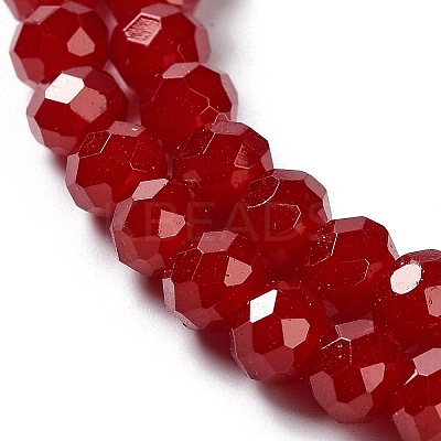 Baking Paint Imitation Jade Glass Bead Strands DGLA-A034-J8MM-A29-1