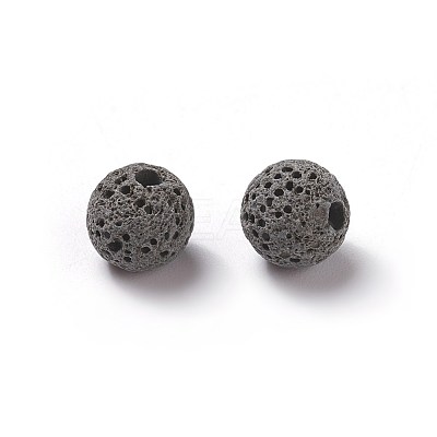 Unwaxed Natural Lava Rock Beads G-F325-8mm-A09-1
