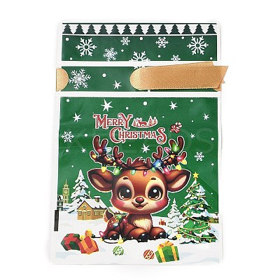 Christmas Theme Plastic Packing Pouches Drawstring Bags ABAG-Q053-03C-1