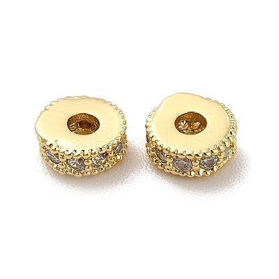 Rack Plating Brass Micro Pave Cubic Zirconia Beads KK-C010-14-1
