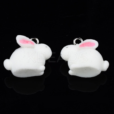 Flocky Resin Pendants RESI-N032-10-1