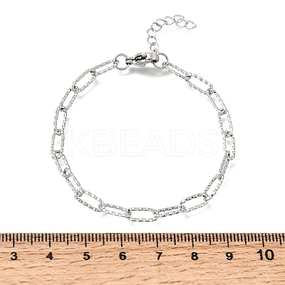 4MM 304 Stainless Steel Textured Paperclip Chain Bracelets for Man and Women SA-CBAB767-08P-1